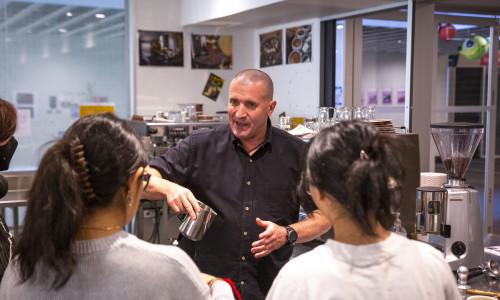 Paul and students at Taster Day